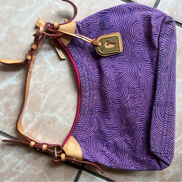 Handbags - Vintage Dooney & Bourke purple and pink graffiti purse